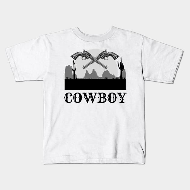 Cool Cowboy 2 Kids T-Shirt by RoyaltyDesign